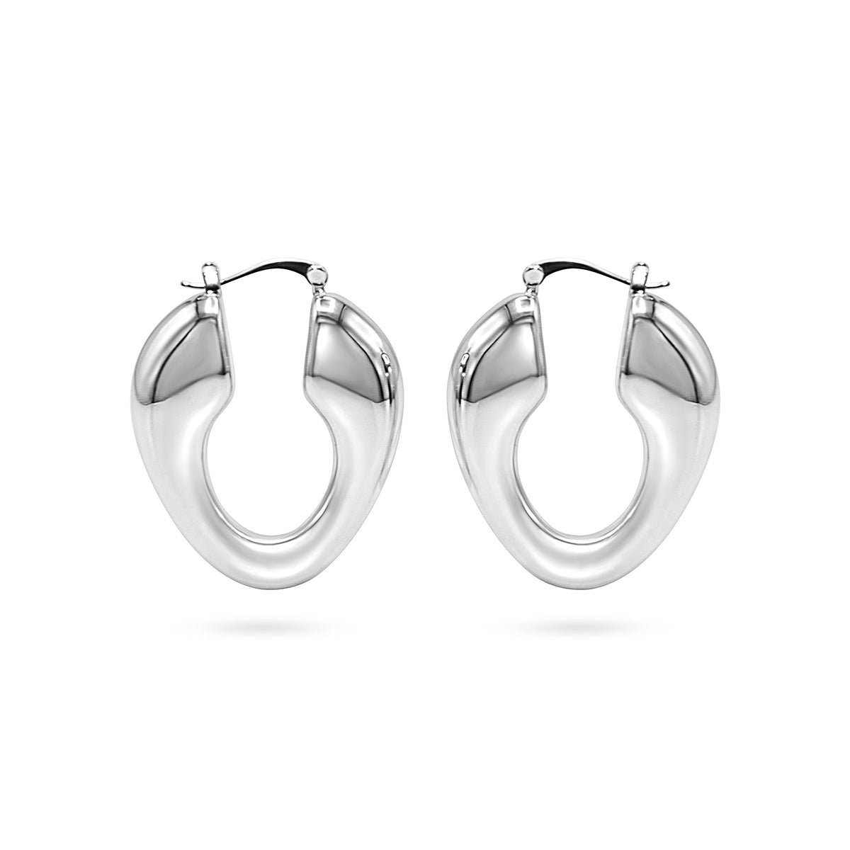 Sculpted Wave Hoop Earring