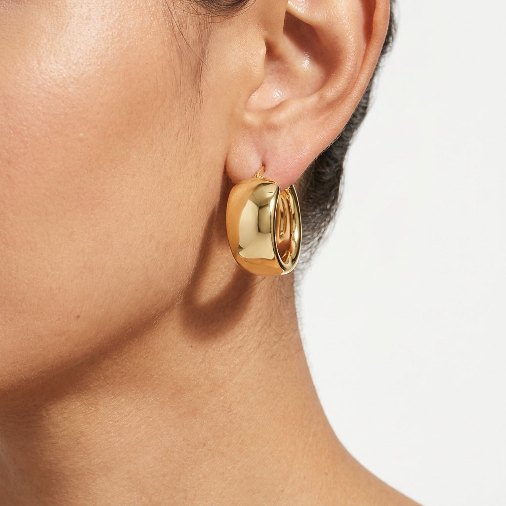 Hoop Earring worn, by Silver City Jewellery
