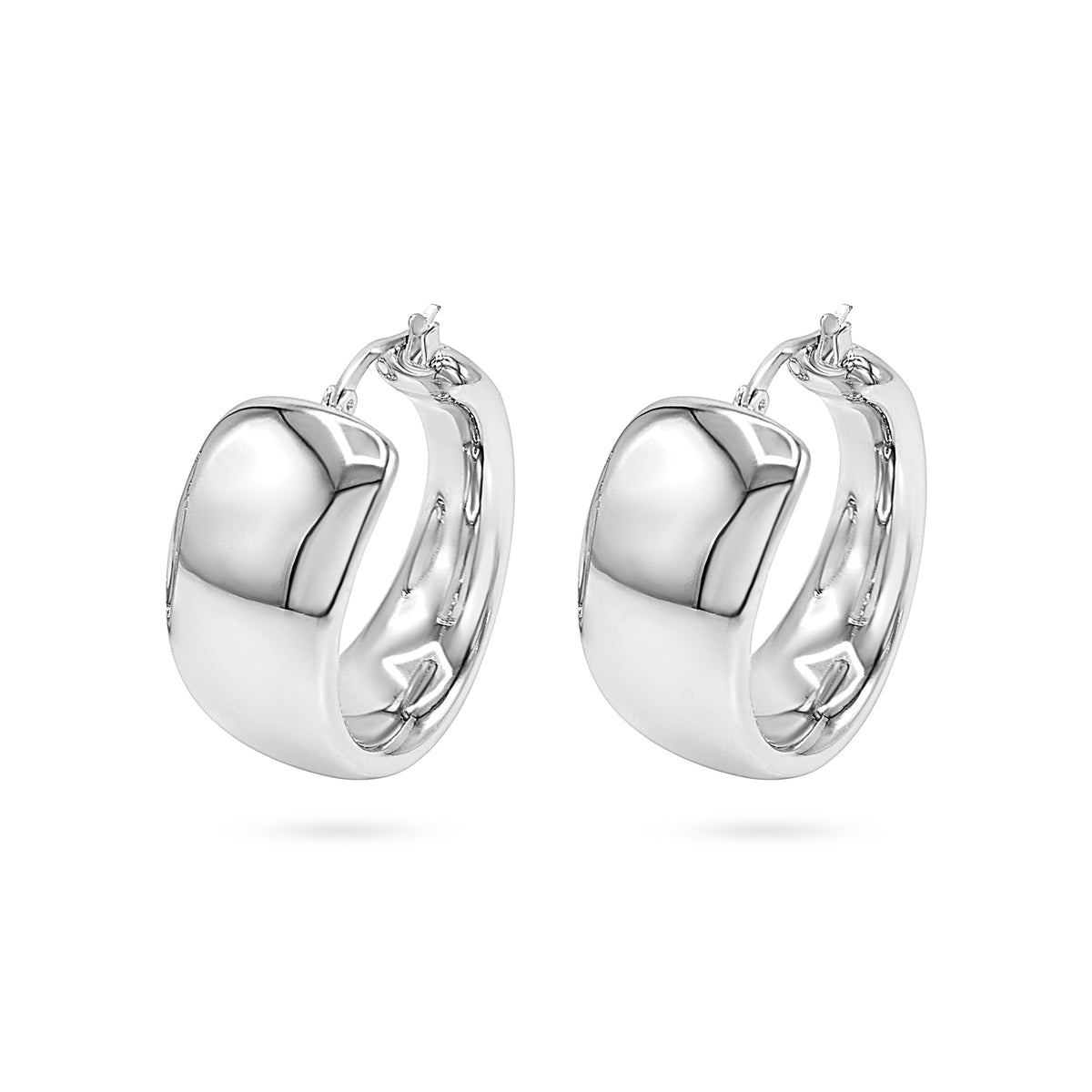 Wide Tapered Band Hoop Earring