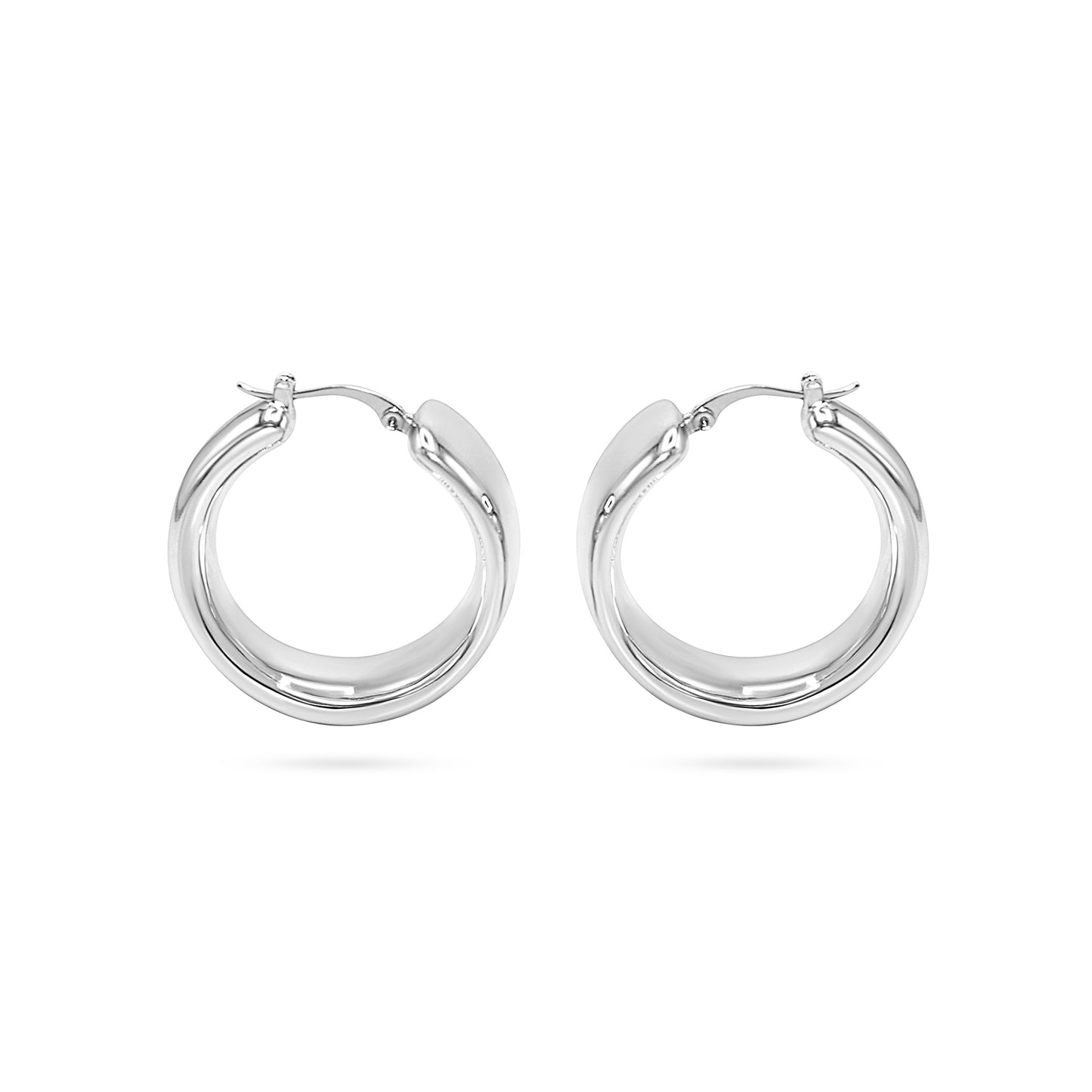 Wide Tapered Band Hoop Earring