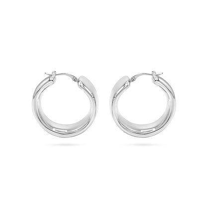 Wide Tapered Band Hoop Earring