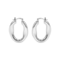 Twisted Oval Wave Hoop Earring image