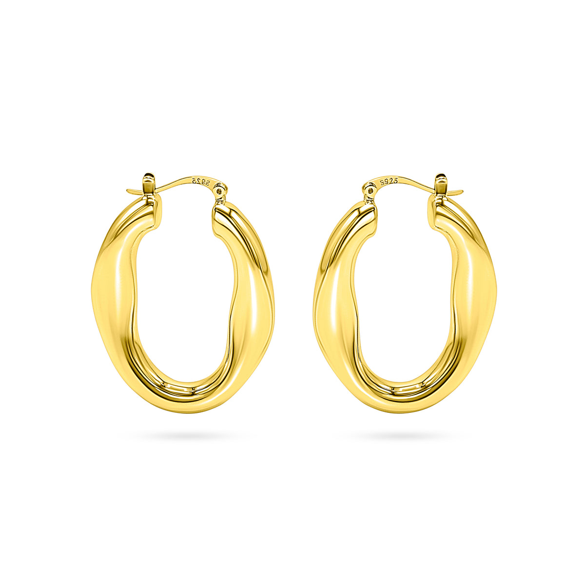 Twisted Oval Wave Hoop Earring