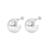 Domed Crescent Shape Hoop Earring image