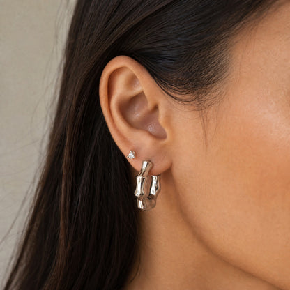 Bamboo Knot Hoop Earring