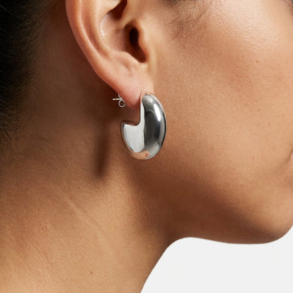 Hoop Earring worn, by Silver City Jewellery