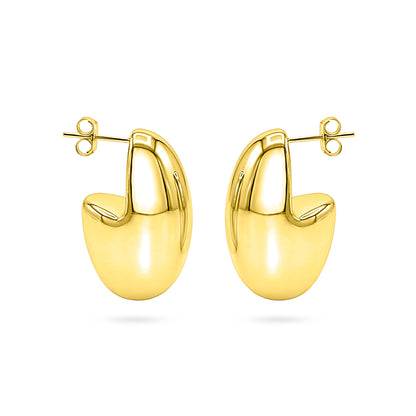 Chunky Teardrop Curve Hoop Earring