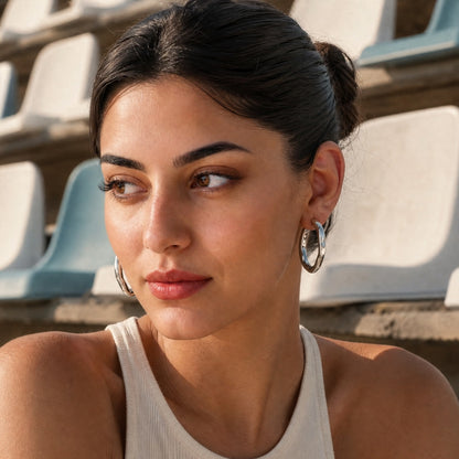 Hammered Open Hoop Earring