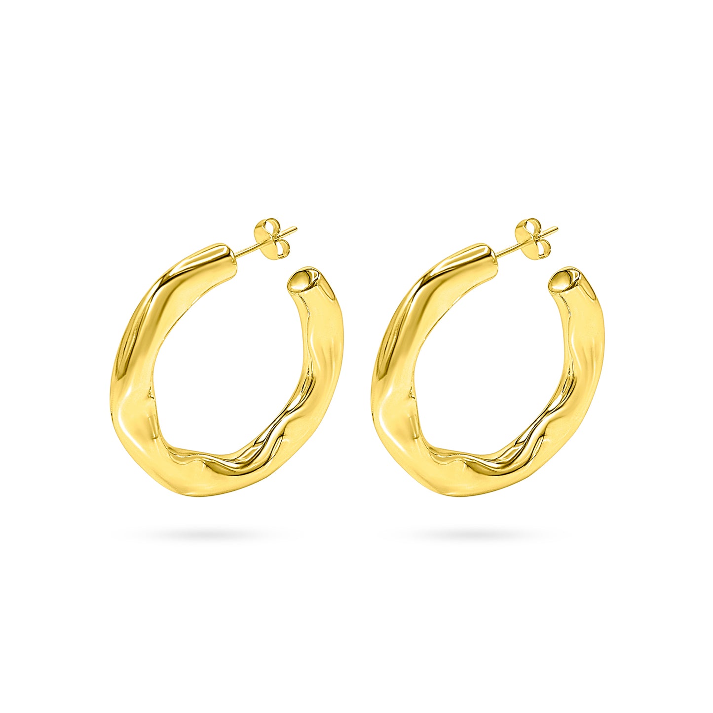 Hammered Open Hoop Earring