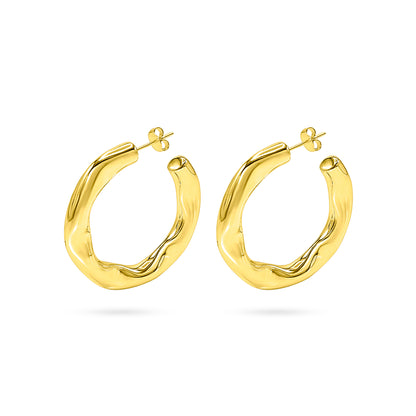 Hammered Open Hoop Earring