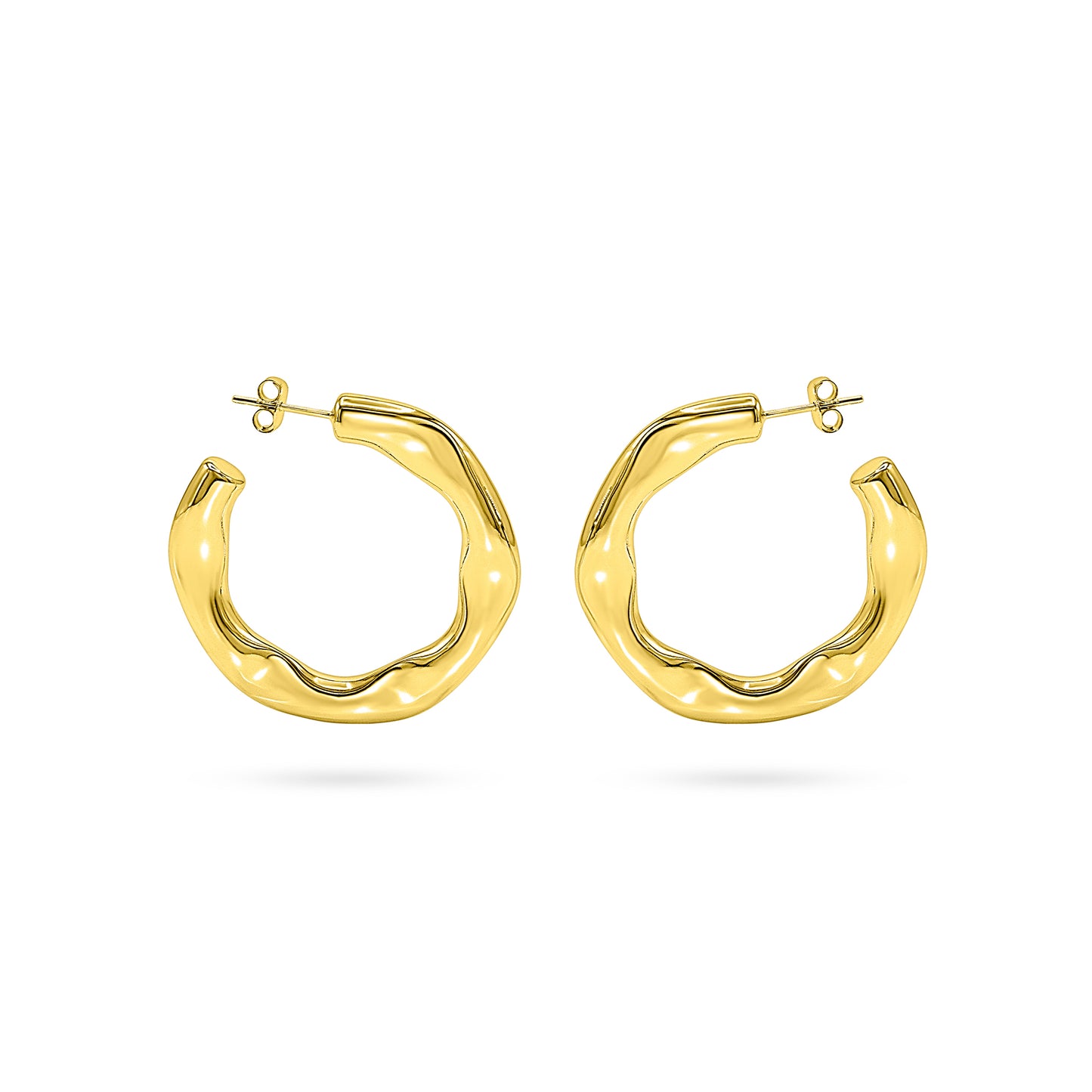 Hammered Open Hoop Earring
