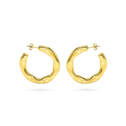 Hammered Open Hoop Earring