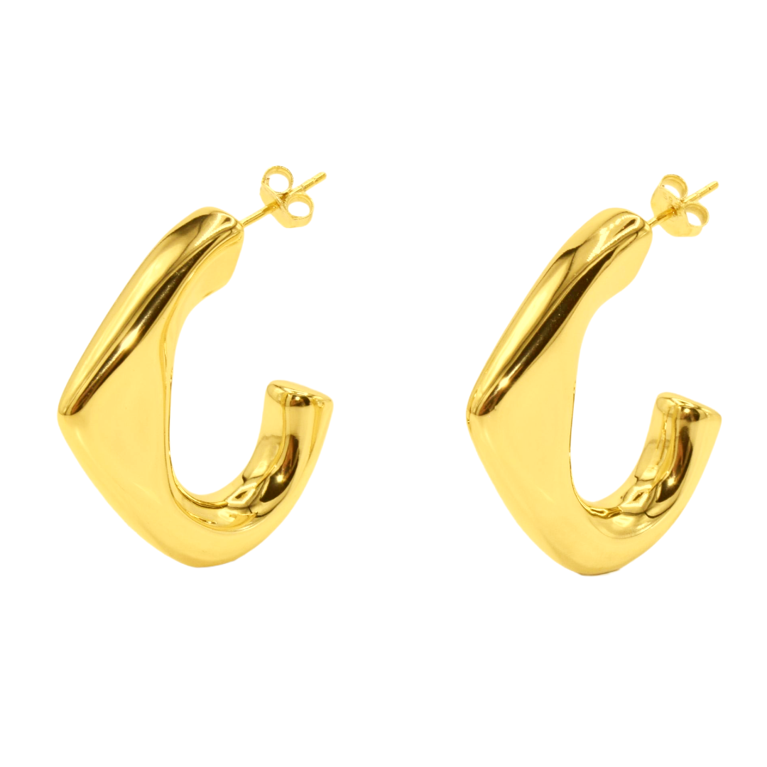 Fluid Form Chunky Dangle Earrings