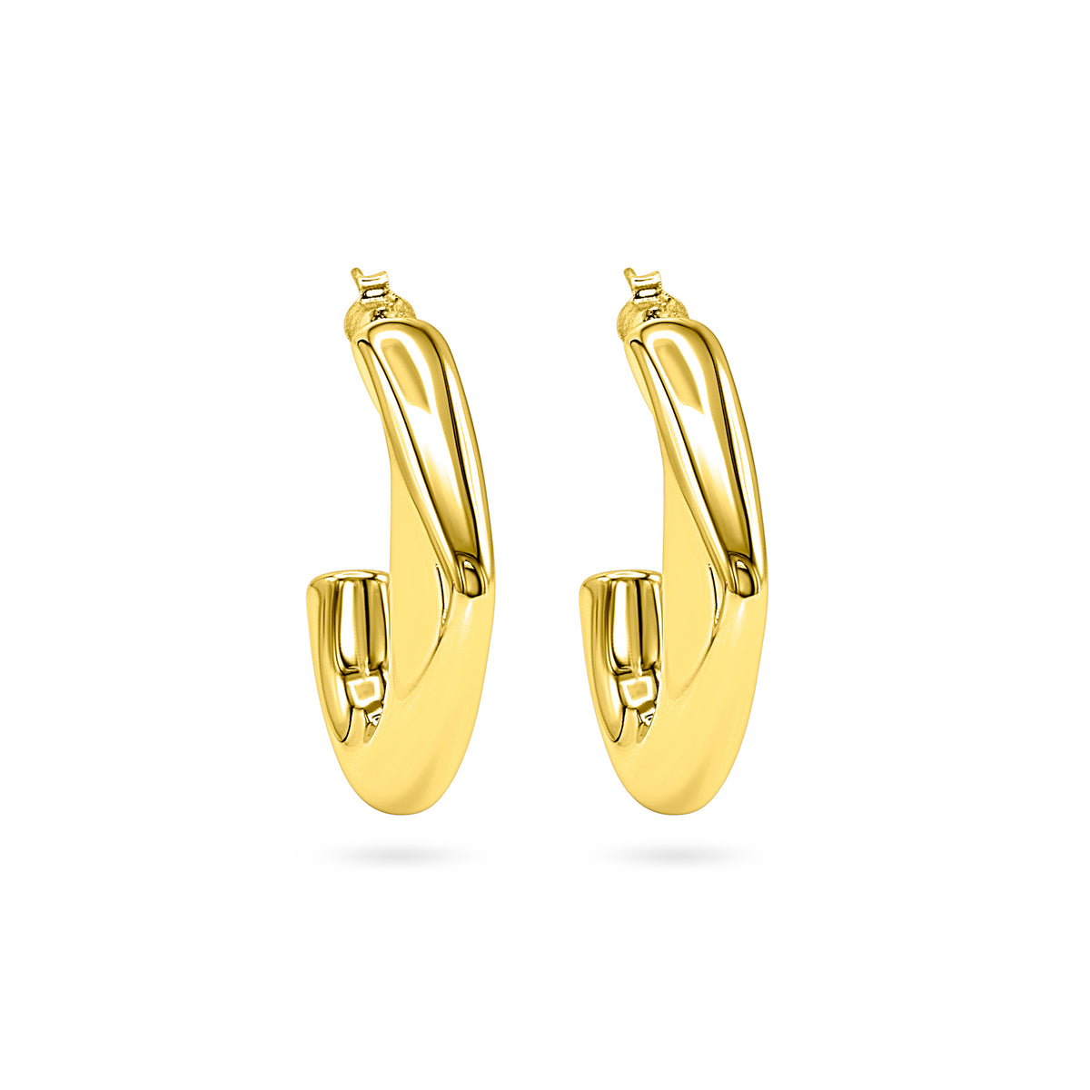 Fluid Form Chunky Dangle Earrings