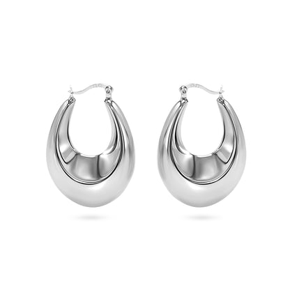 Graduated Teardrop Hoop Earring