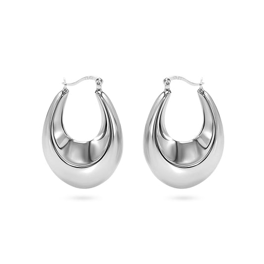 Graduated Teardrop Hoop Earring