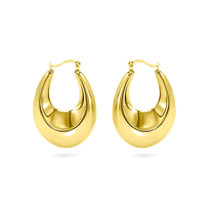 Graduated Teardrop Hoop Earring