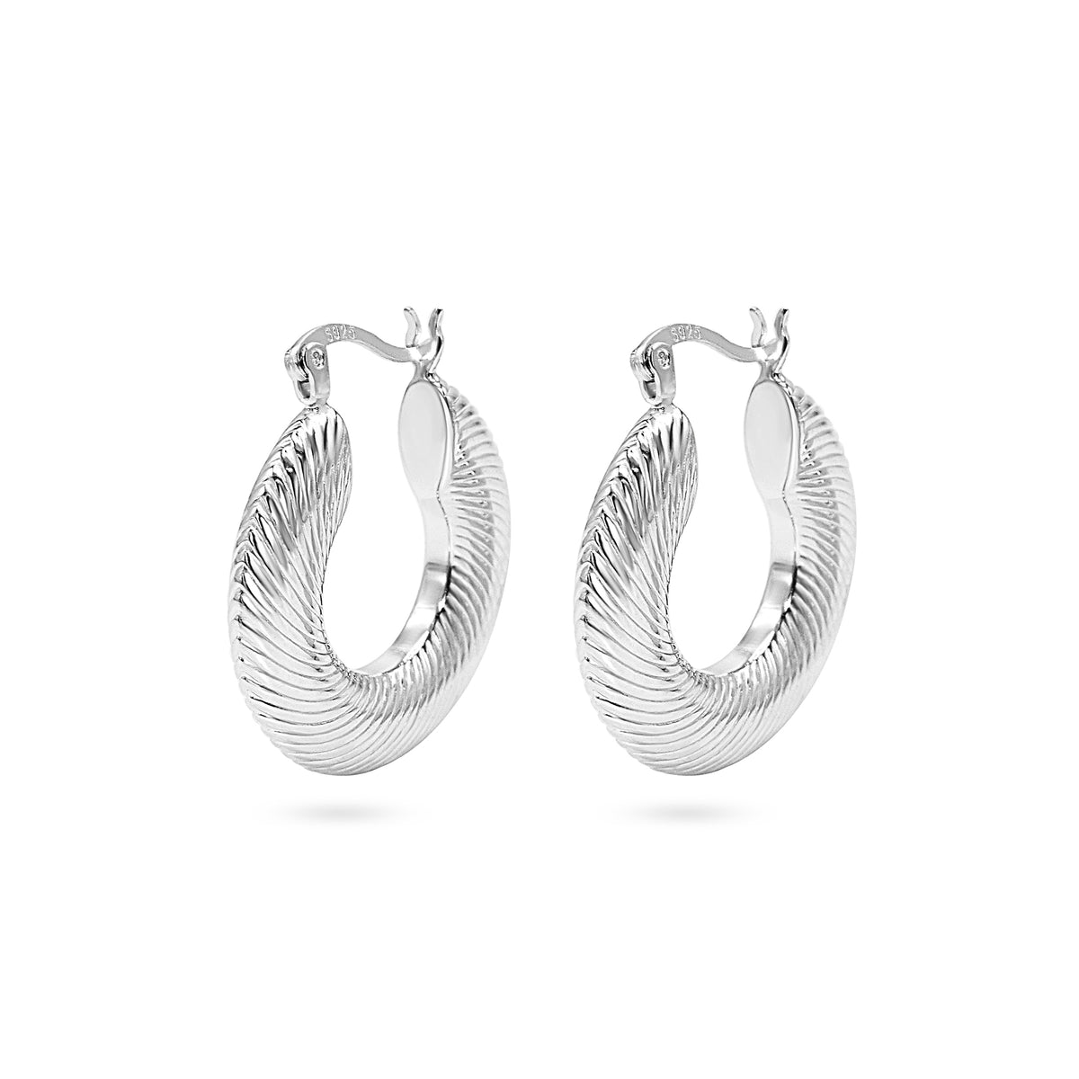 Twisted Rope Spiral Hoop Earring
