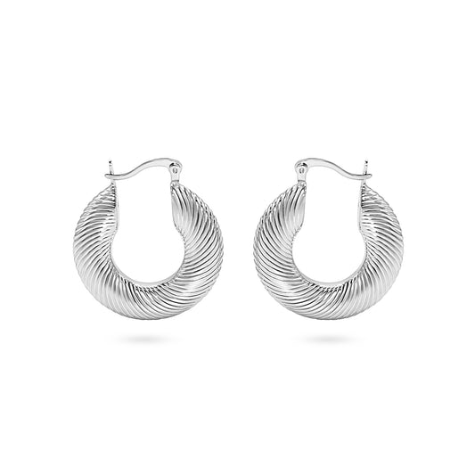 Twisted Rope Spiral Hoop Earring