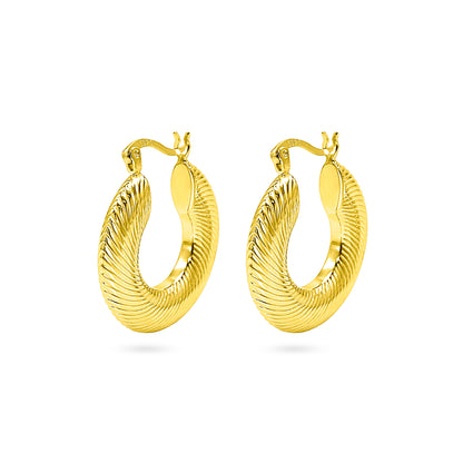 Twisted Rope Spiral Hoop Earring