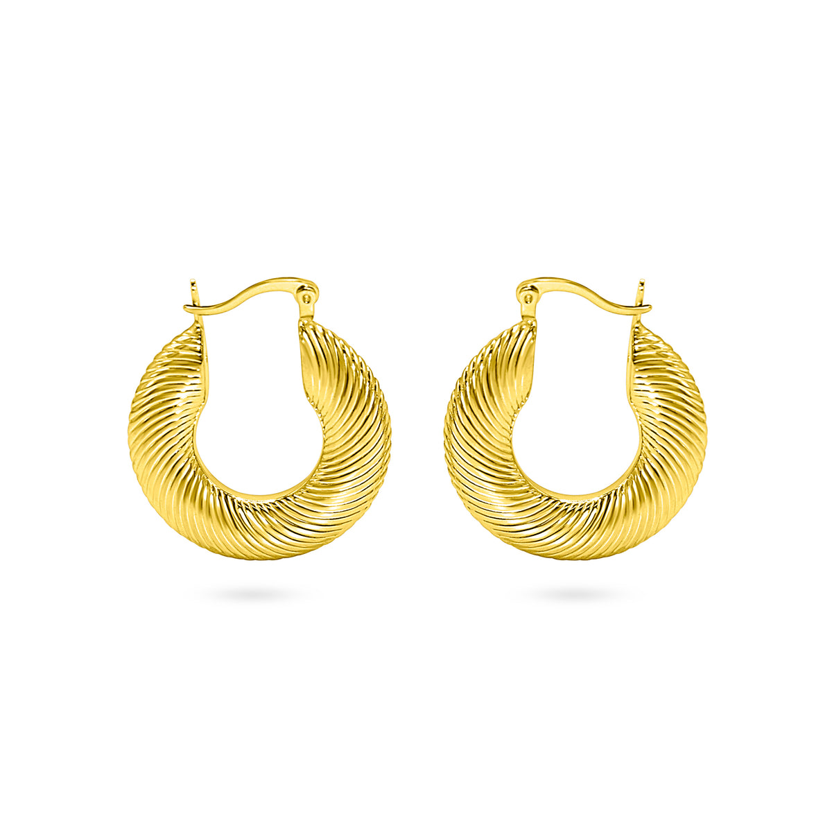 Twisted Rope Spiral Hoop Earring