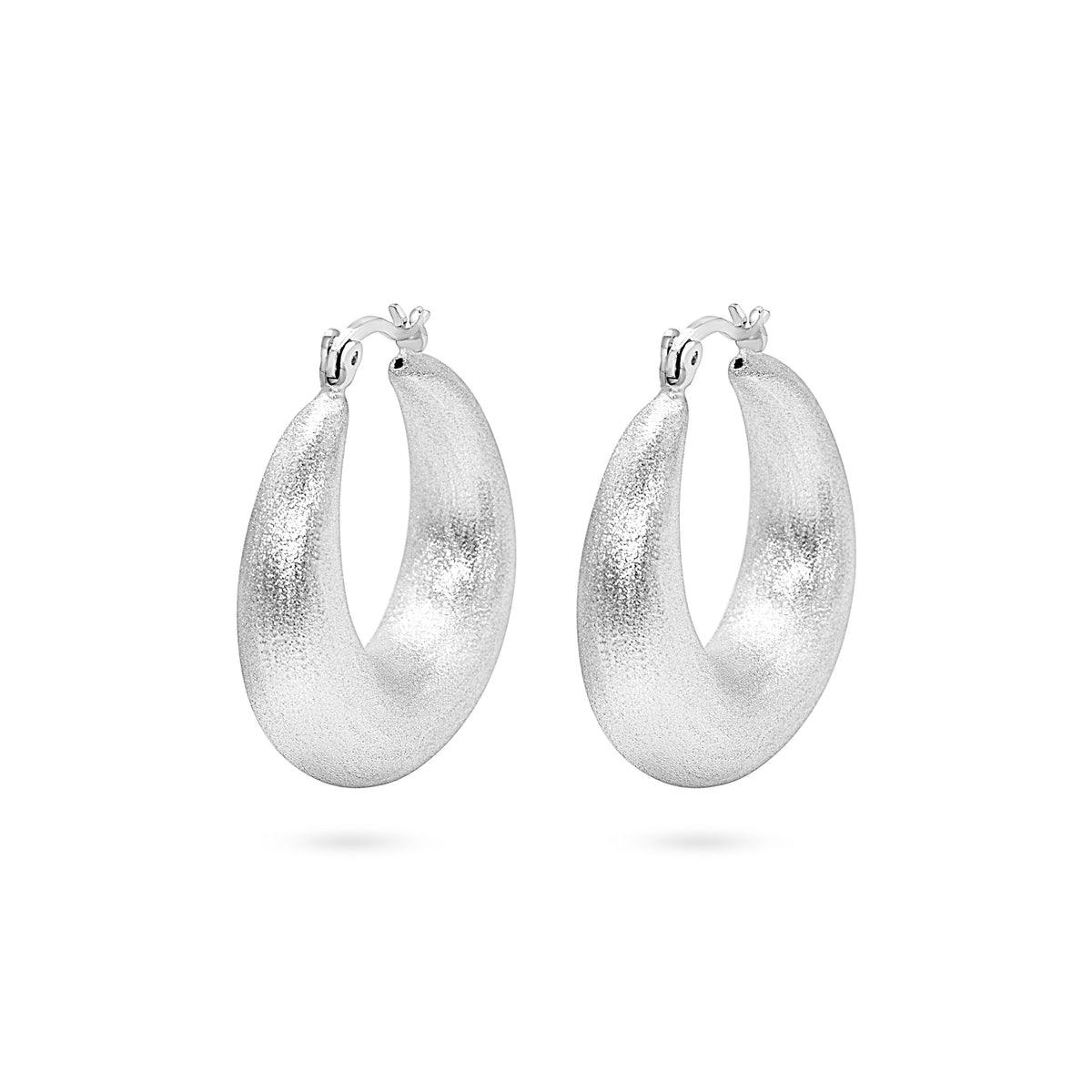 Tapered Puffed Hoop Earring