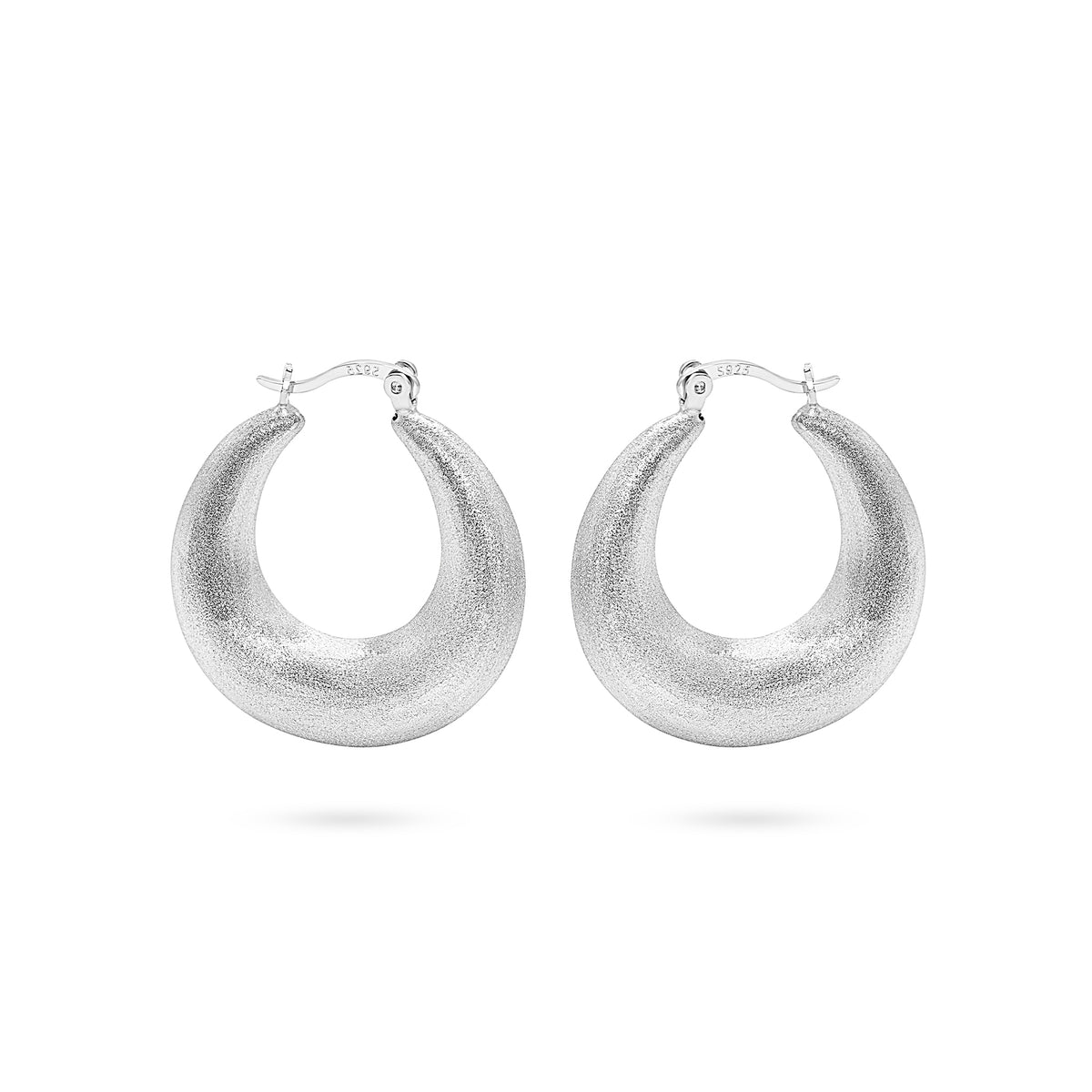 Tapered Puffed Hoop Earring