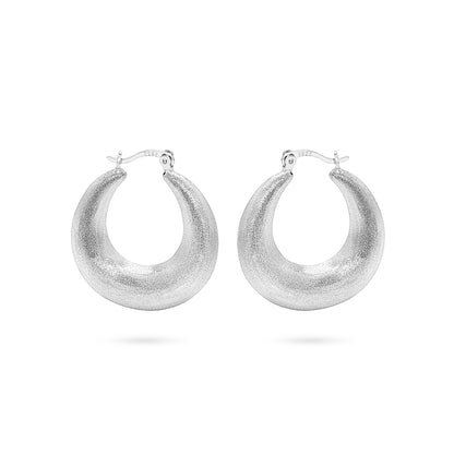 Tapered Puffed Hoop Earring