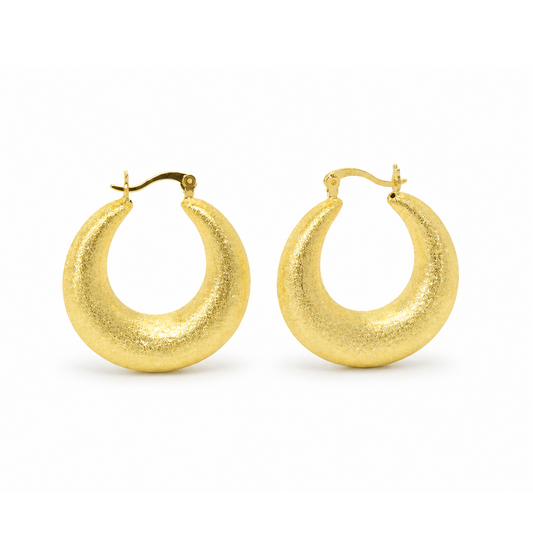 Tapered Puffed Hoop Earring