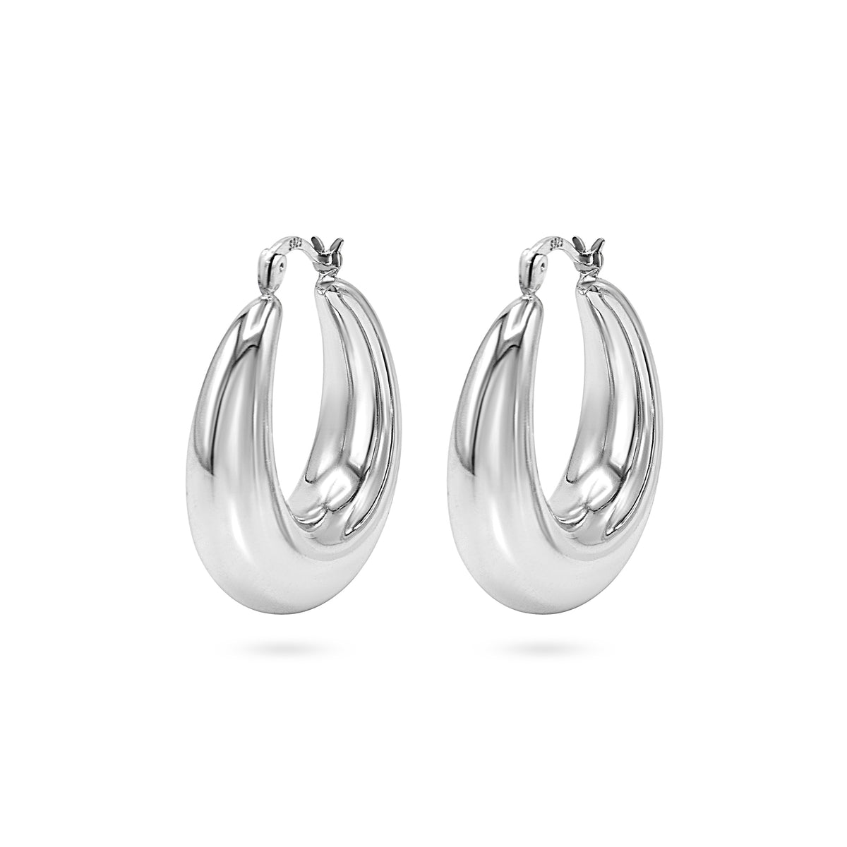 Tapered Teardrop Hoop Earring