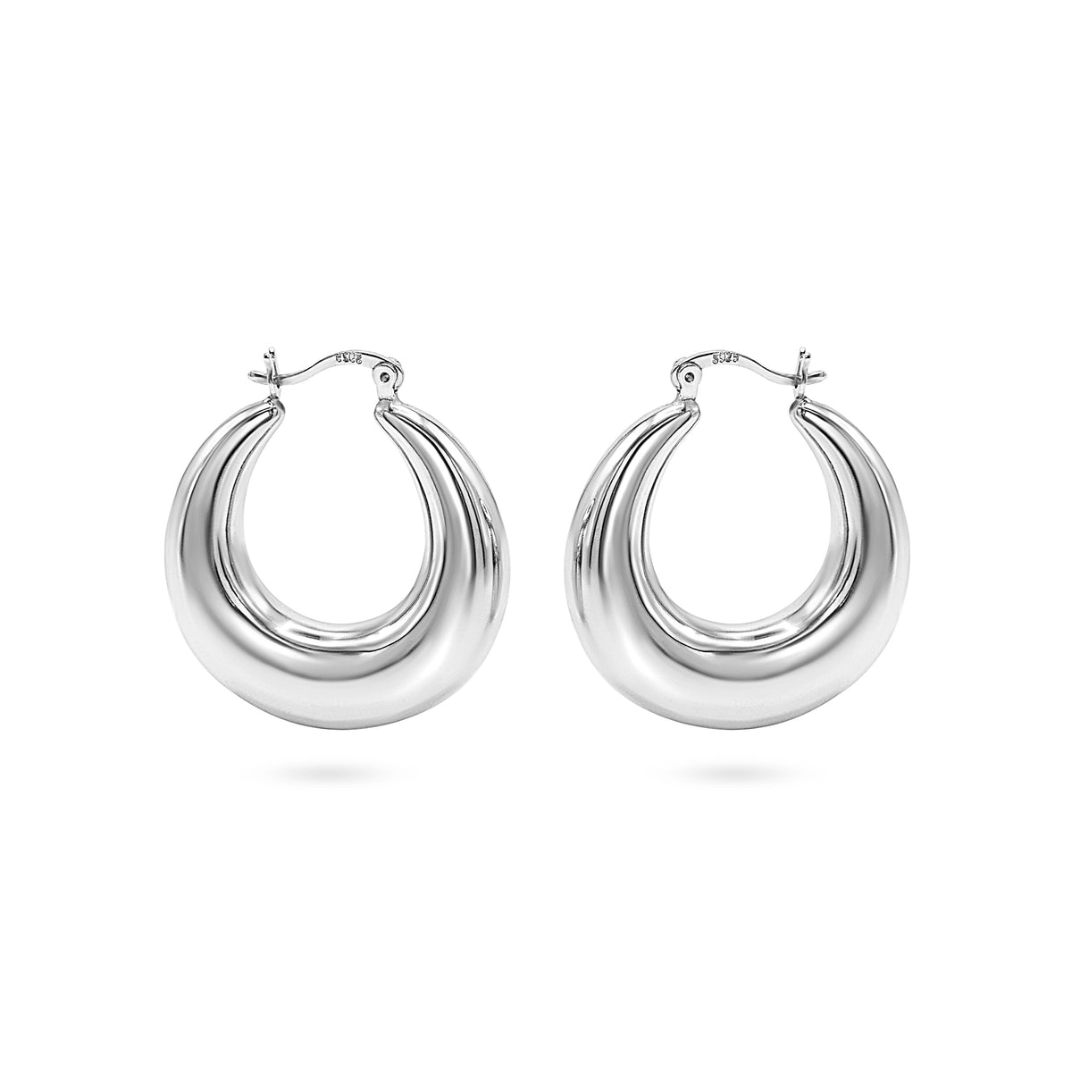 Tapered Teardrop Hoop Earring