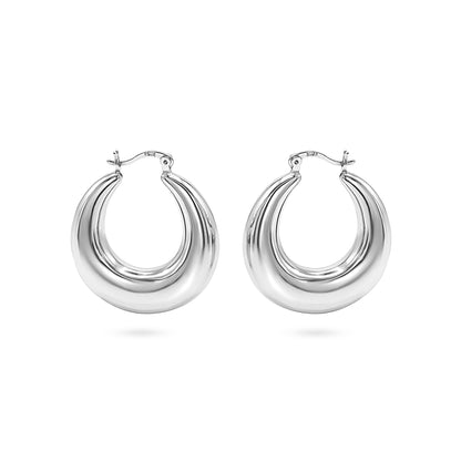 Tapered Teardrop Hoop Earring