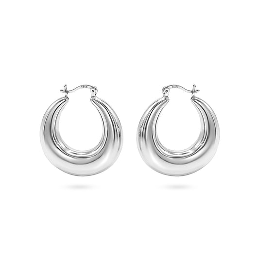 Tapered Teardrop Hoop Earring