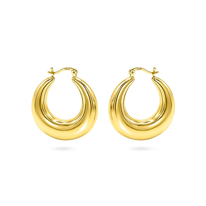 Tapered Teardrop Hoop Earring