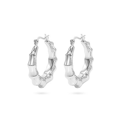 Bamboo Segment Hoop Earring