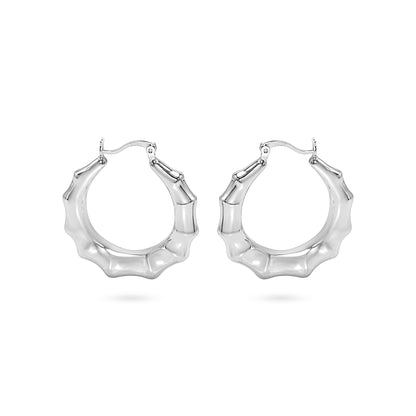 Bamboo Segment Hoop Earring