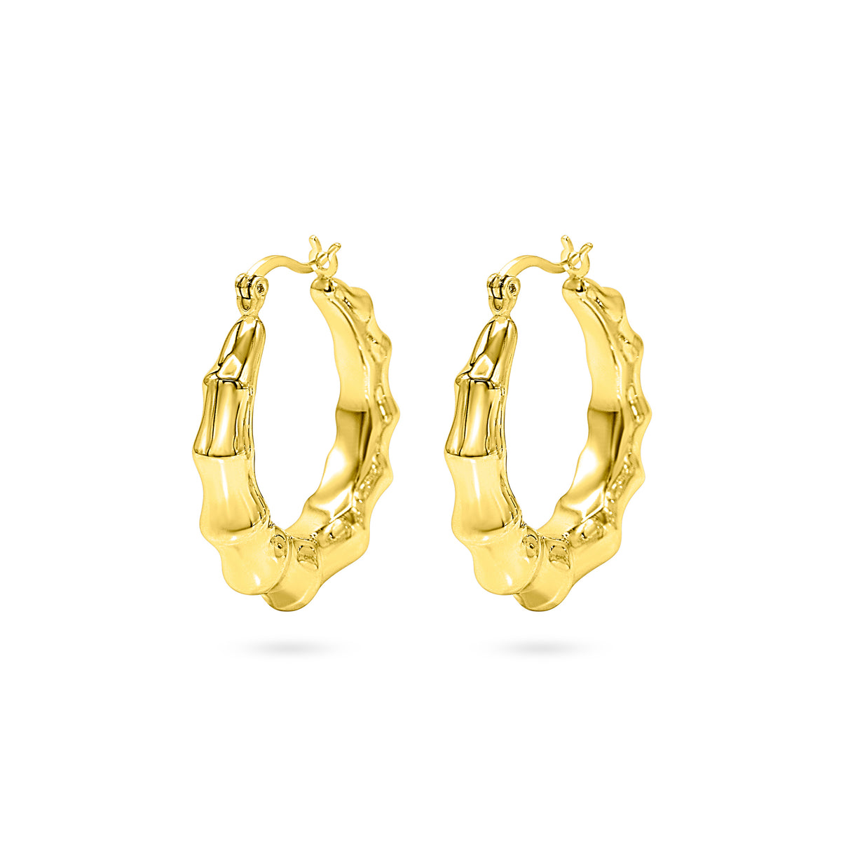 Bamboo Segment Hoop Earring