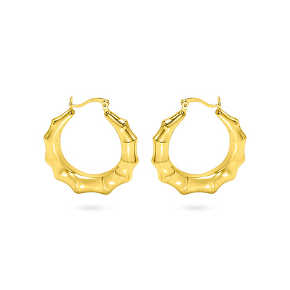 Bamboo Segment Hoop Earring