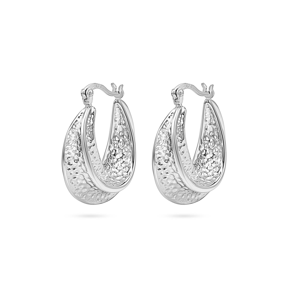 Hammered Teardrop Hoop Earring
