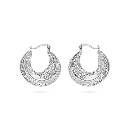 Hammered Teardrop Hoop Earring