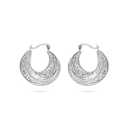 Hammered Teardrop Hoop Earring
