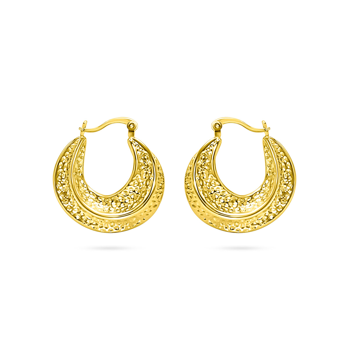 Hammered Teardrop Hoop Earring