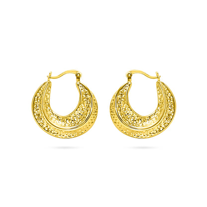 Hammered Teardrop Hoop Earring