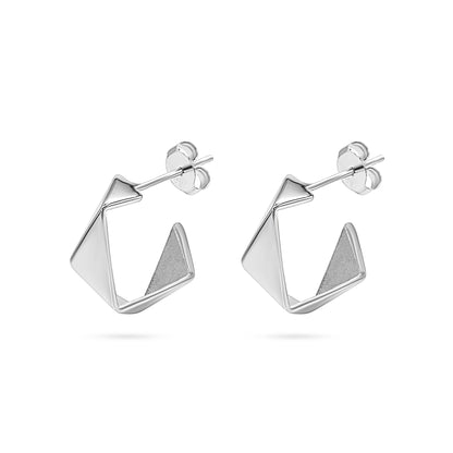 Angular Origami Fold Hoop Earring