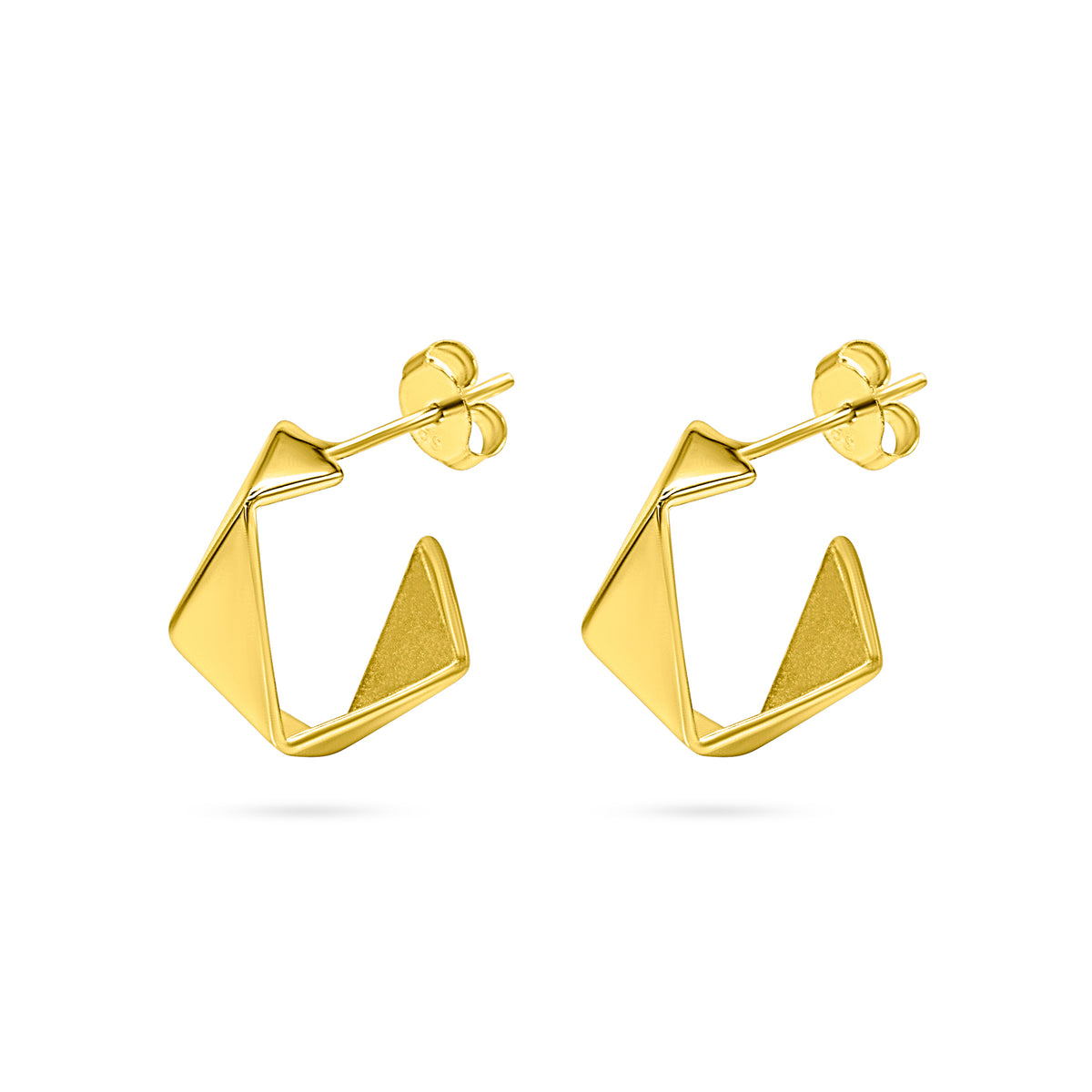 Angular Origami Fold Hoop Earring