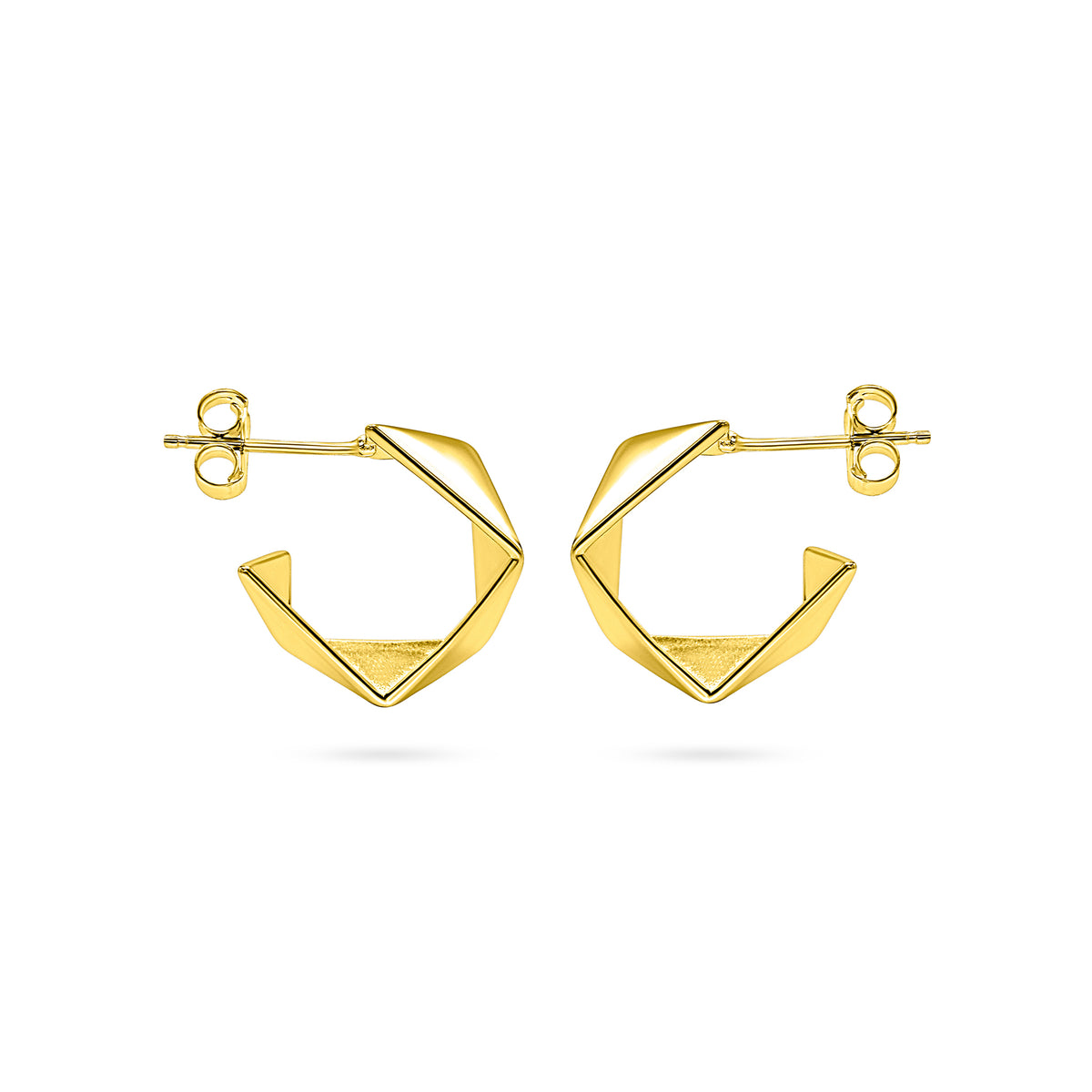 Angular Origami Fold Hoop Earring
