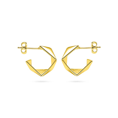 Angular Origami Fold Hoop Earring