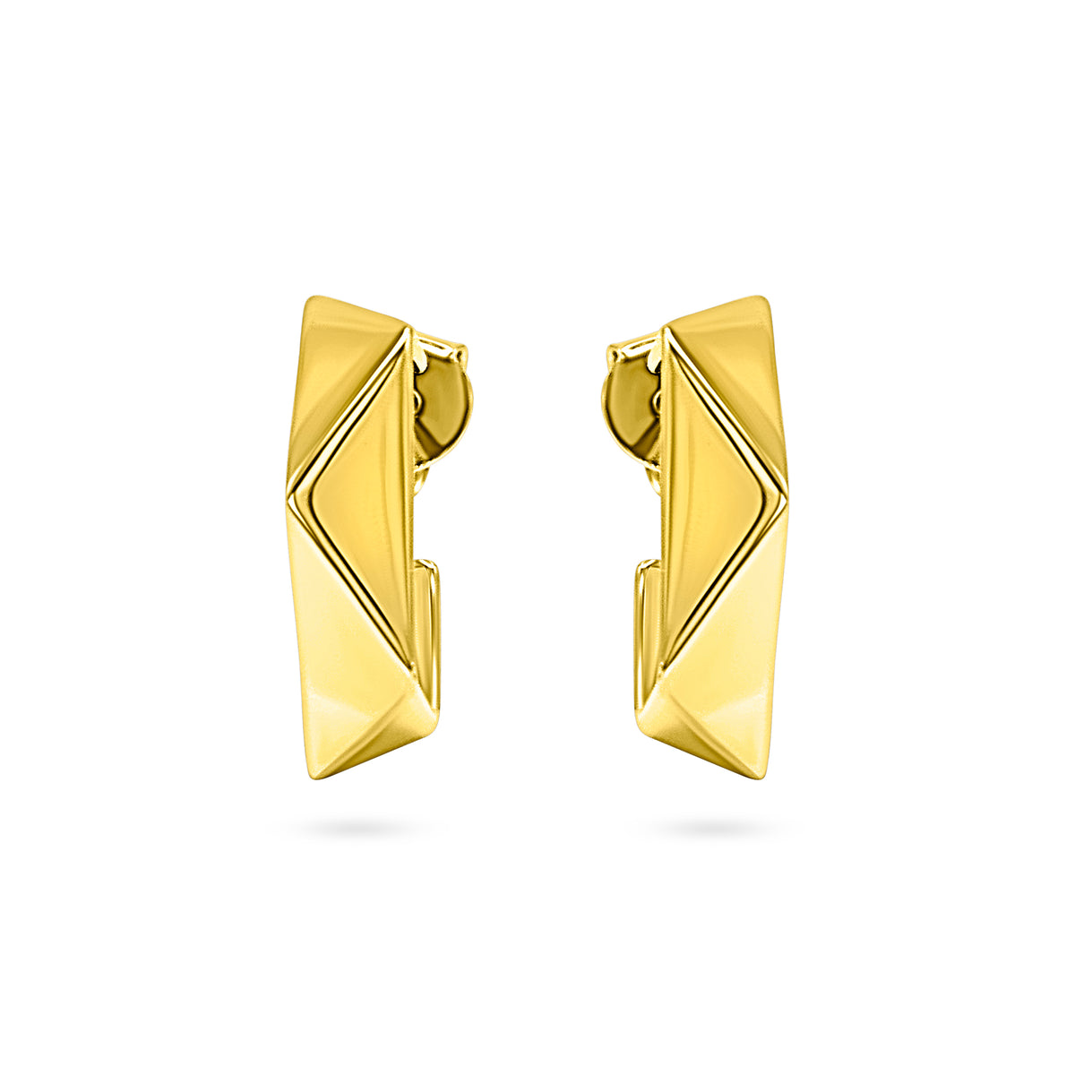 Angular Origami Fold Hoop Earring