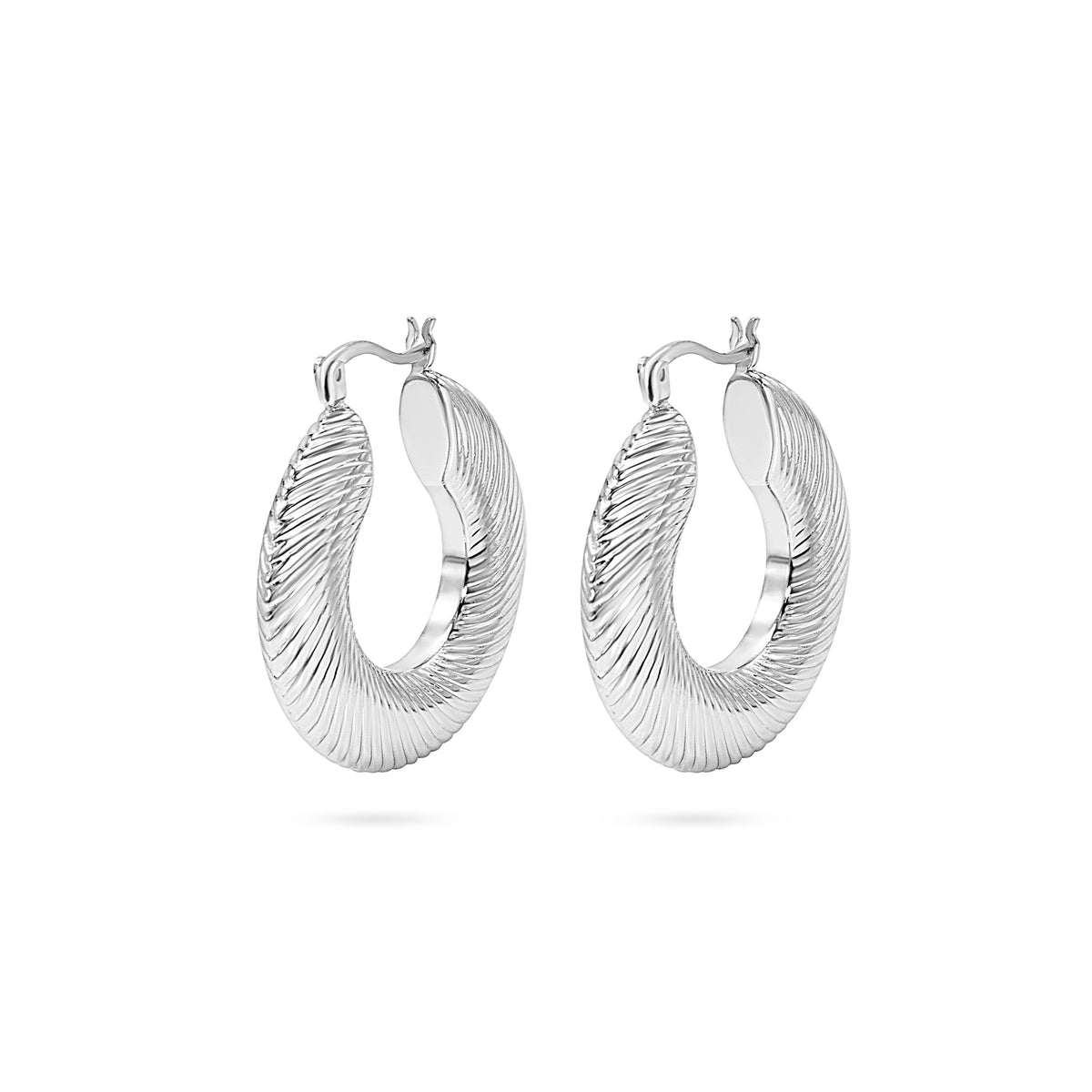 Twisted Rope Spiral Hoop Earring