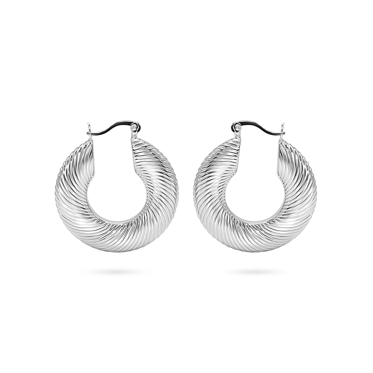 Twisted Rope Spiral Hoop Earring